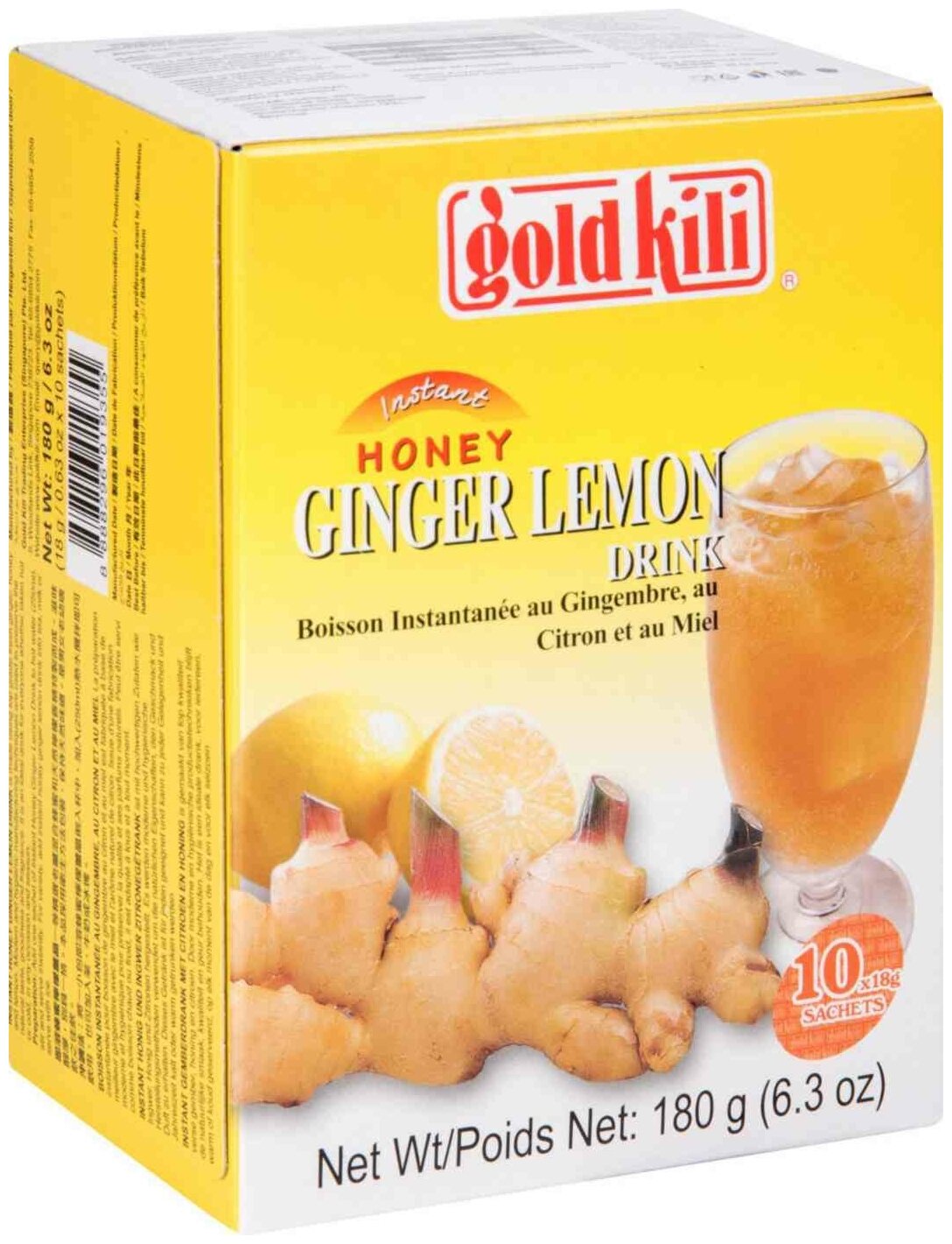 Имбирный напиток с лимоном и мёдом Gold Kili, быстрорастворимый 180 г (10 саше). - фотография № 5