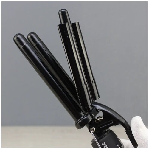 Тройные щипцы-волна для укладки волос D161316 мм ProMozer MZ-6619-3-18титан-турмалиновое покрытиеиндикатор и регулировка t 80-210Cионизация 191200₽