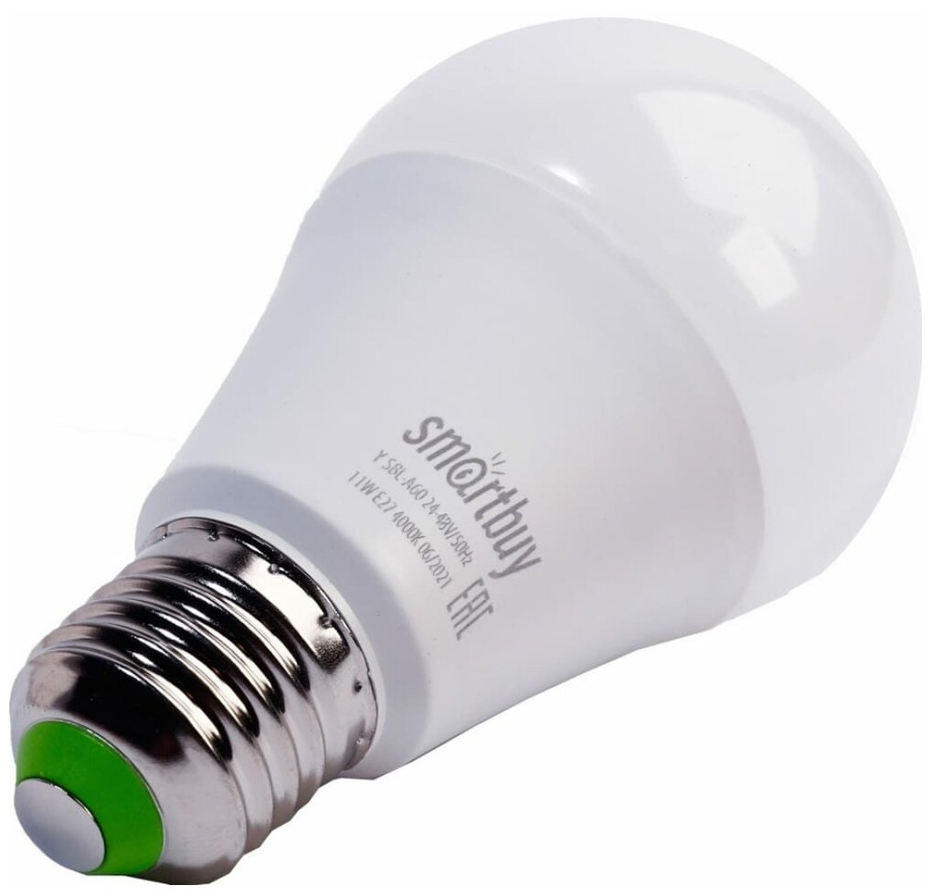 Smartbuy Светодиодная LED Лампа A60_24-48В-11W00/E27 SBL-A60_24-48-11-40K-E27