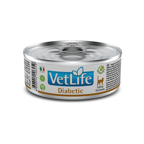 Фармина Консервы Vet Life Cat Diabetic / для кошек при диабете, 85 г х 12 шт