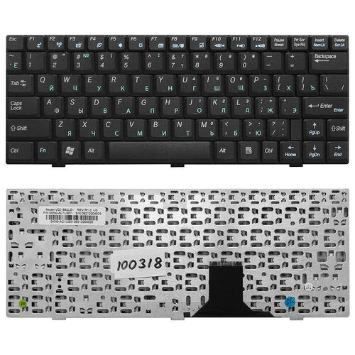 Клавиатура для ноутбука Asus U1 U1E U1F Series Плоский Enter Черная без рамки PN V021562CS1 1130₽