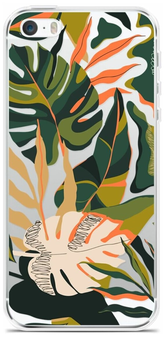 Силиконовый чехол на Apple iPhone 5/5s/SE Растения / для Эпл Айфон 5/5C/CE