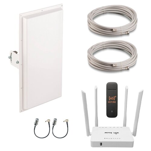 Комплект 4G LTE Модем 3372H-153 + WiFI Роутер OS Zyxel + MiMO Антенна KAA-18 Безлимитный Интернет для Дома и Дачи