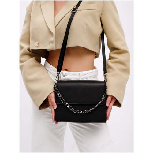 фото Сумка женская через плечо с цепочкой черный клатч jm bag