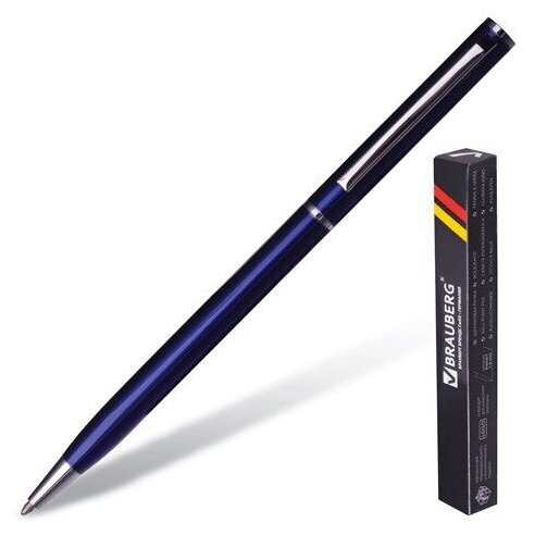 Ручка шариковая Brauberg бизнес-класса "Delicate Blue", корпус синий, узел 1 мм, линия письма 0,7 мм, синяя (141400)
