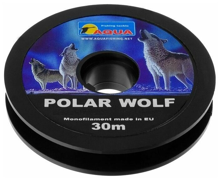 Леска зимняя для рыбалки AQUA Polar Wolf 0,14mm 30m, 1 штука