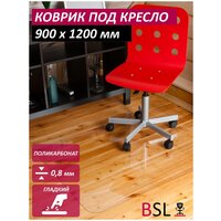 Защитный напольный коврик для паркета и ламината BSL-office под кресло 900х1200х0,8 мм