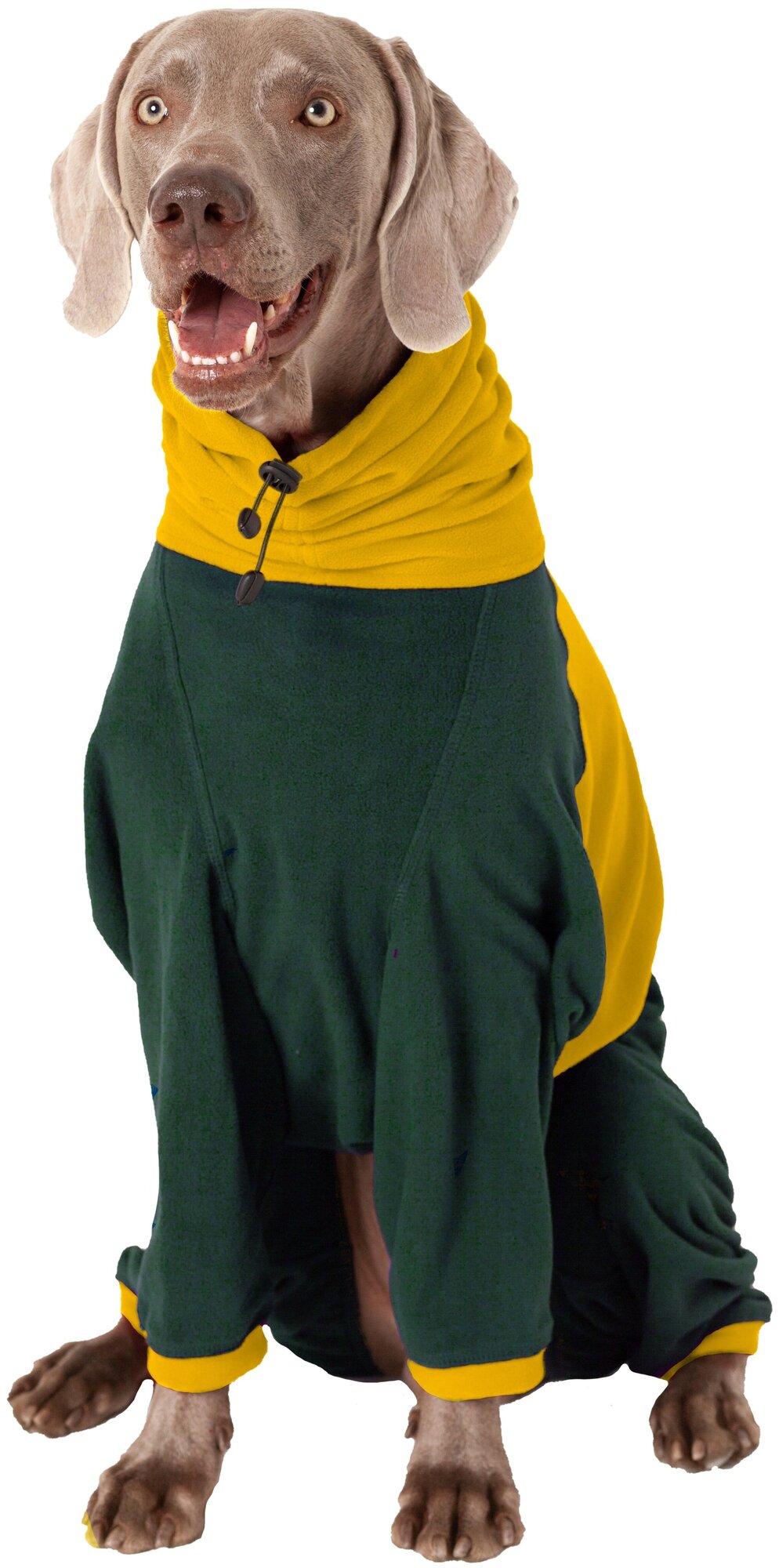 Флисовый комбинезон для собак , цвет желто-зеленый, размер Д2. - фотография № 4