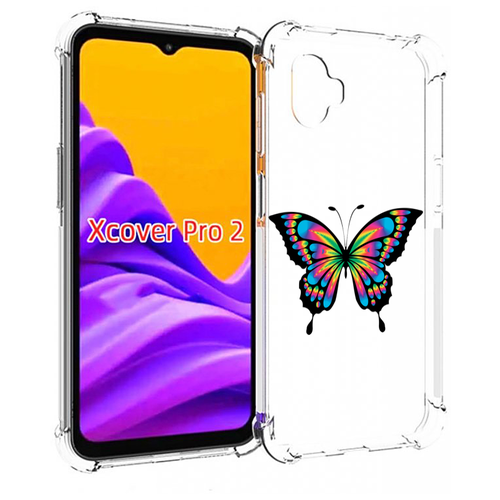 Чехол MyPads мини-бабочка для Samsung Galaxy Xcover Pro 2 задняя-панель-накладка-бампер