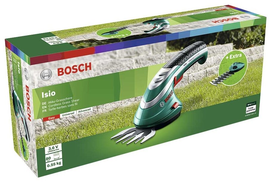 Ножницы аккумуляторные Bosch ISIO для травы и кустов без штанги (0.600.833.10T) - фотография № 4