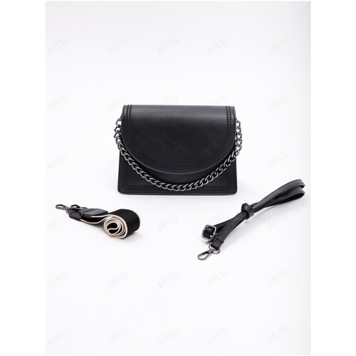 фото Сумка женская клатч через плечо с цепочкой черная jm bag