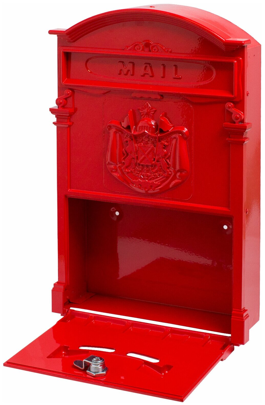 Почтовый ящик с замком уличный металлический для дома №4010 красный, Аллюр - фотография № 3