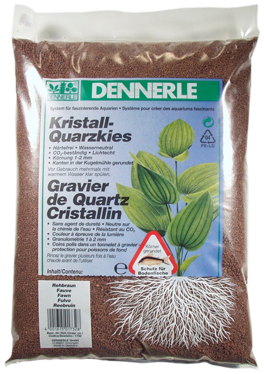 Грунт Dennerle Kristall Quarz 1-2 мм, 5 кг светло-коричневый - фотография № 3