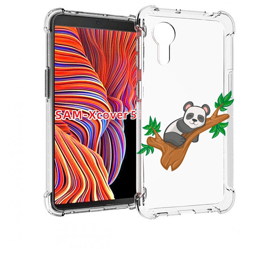 Чехол MyPads панда-на-деревце для Samsung Galaxy Xcover 5 задняя-панель-накладка-бампер