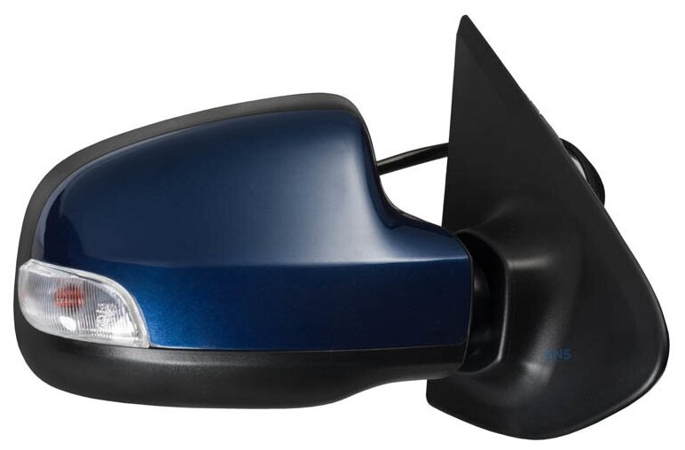 Зеркало заднего вида правое Рено Логан 2 , Сандеро, с 2014 года выпуска, электро регулировка, обогрев, повторитель, окрашенное в цвет Синий сапфир