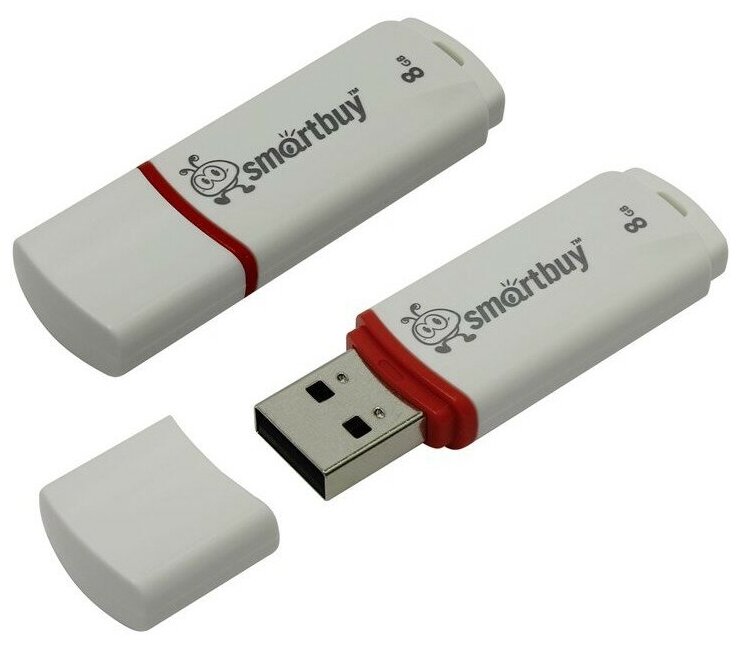 Smart buy Носитель информации Smartbuy USB Drive 8Gb Crown White SB8GBCRW-W