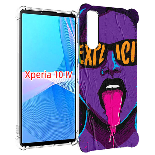 Чехол MyPads фиолетовая-девушка-в-очках женский для Sony Xperia 10 IV (10-4) задняя-панель-накладка-бампер