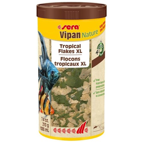 Vipan NATURE 1000 мл 210 г (крупные хлопья) Сера Корм для рыб основной в хлопьях S32285 (2 шт)