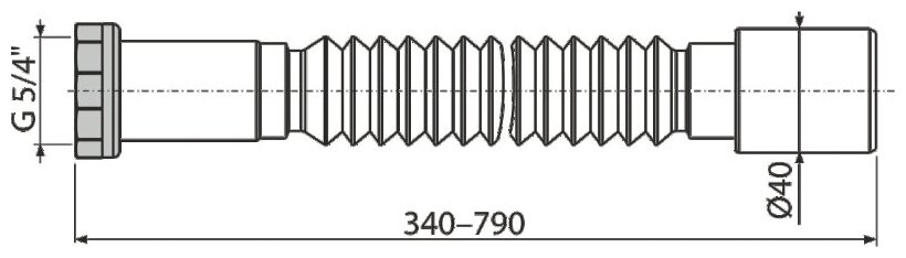 Гибкое соединение ALCADRAIN 5/4"×40, металл (A740) - фотография № 2