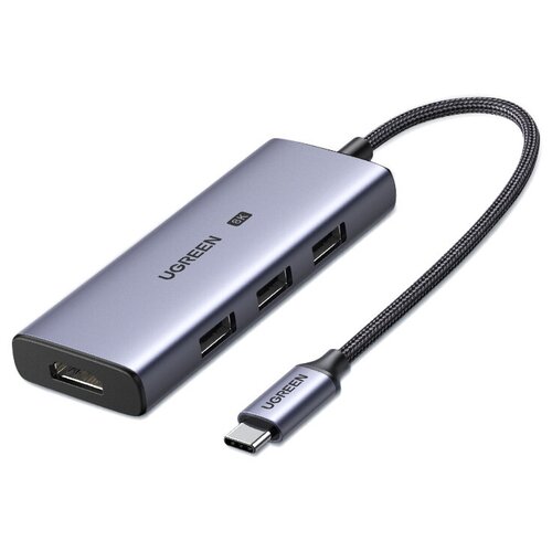 Адаптер UGREEN CM500 (50629) USB-C to 3? USB 3.0+HDMI Multifunction Adapter серый адаптер ugreen cm285 70408 usb c multifunction adapter серый