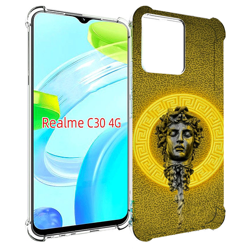 Чехол MyPads статуя версачи для Realme C30 4G / Narzo 50i Prime задняя-панель-накладка-бампер