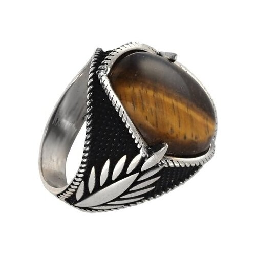 фото Серебряное кольцо 'глаз тигра' с пресс тигровым глазом серена-сильвер