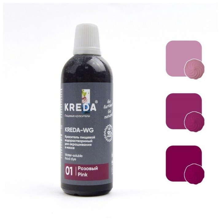 фото Краситель пищевой Kreda-WG 01 водорастворимый розовый, 100г 7584989