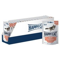 Упаковка паучей HAPPY CAT 100гр x 24шт для кошек Говядина и Птица