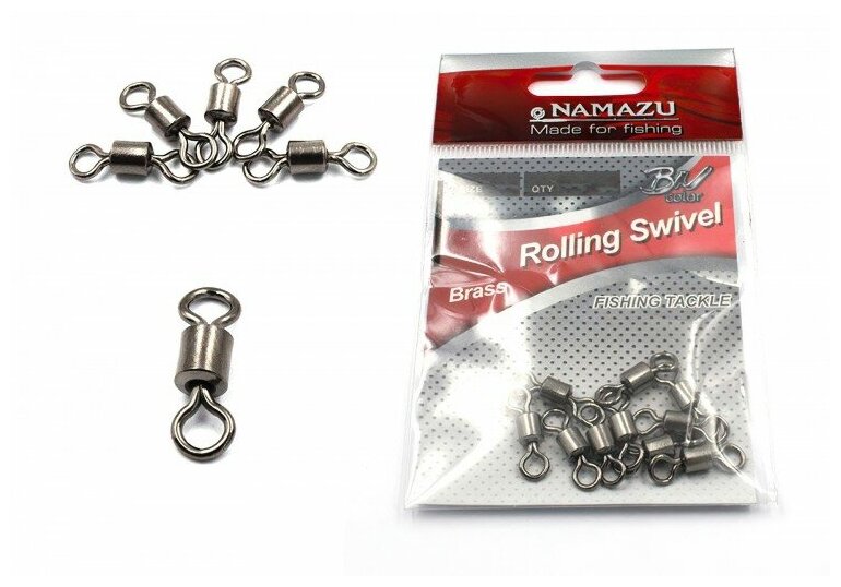 Вертлюг Namazu ROLLING SWIVEL латунь цв. BN р. 3 test-35 кг уп.10 шт