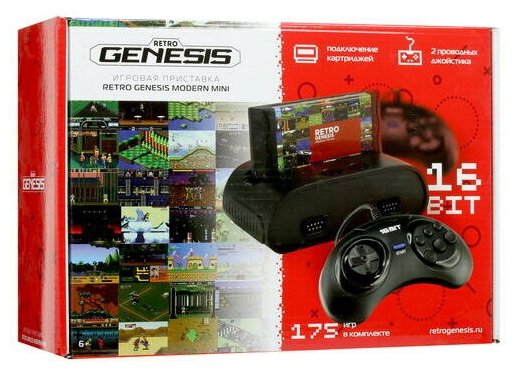 Игровая консоль RETRO GENESIS Modern 175 игр, два джойстика, Mini, черный - фото №15