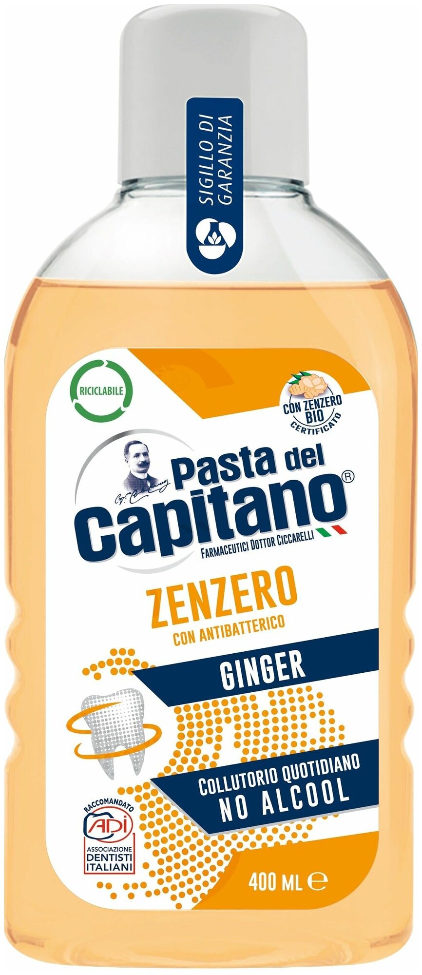 Pasta del Capitano Ополаскиватель для полости рта Total Protection Ginger / Абсолютная защита, Имбирь 400 мл