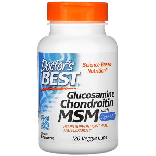 глюкозамин хондроитин и мсм с optimsm doctor s best 360 растительных капсул Doctor's Best Glucosamine Chondroitin Msm with OptiMSM 120 капсул