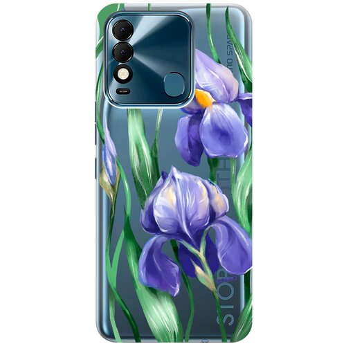 Силиконовый чехол на Tecno Spark 8 / Техно Спарк 8 с 3D принтом Amazing Irises прозрачный силиконовый чехол на tecno spark 8 техно спарк 8 с 3d принтом amazing peonies прозрачный