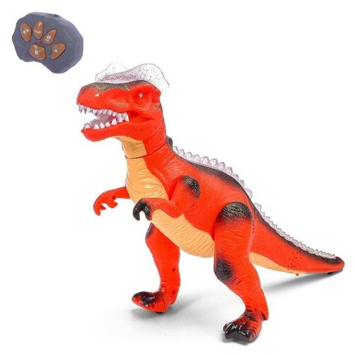 джип радиоуправляемый t rex Динозавр радиоуправляемый «T-Rex», световые и звуковые эффекты, работает от батареек, цвет красный