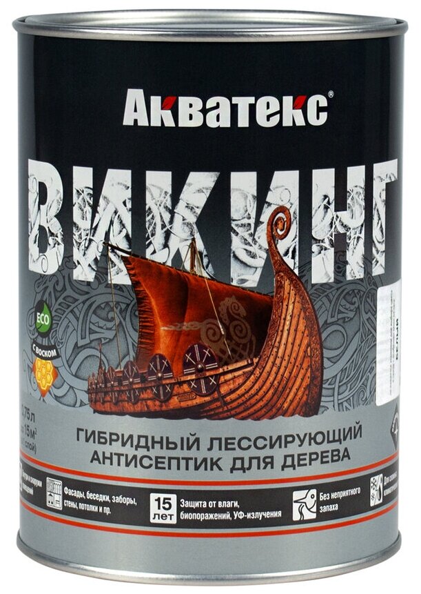 антисептик акватекс викинг для дерева палисандр 0,75л - фото №5