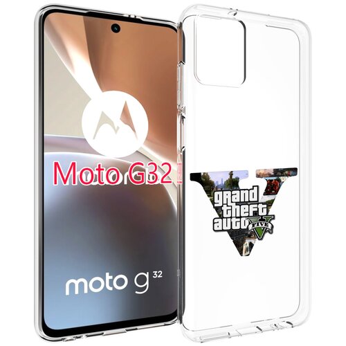 Чехол MyPads GTA 5 логотип для Motorola Moto G32 задняя-панель-накладка-бампер