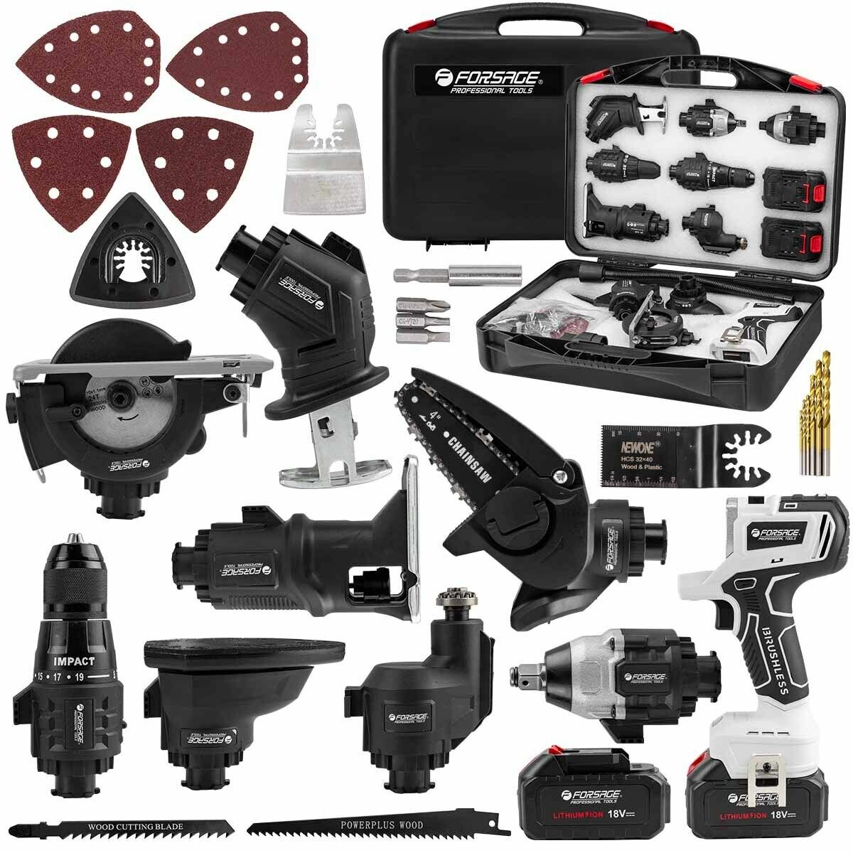 фото Набор инструментов аккумуляторных многофункциональный Forsage F-JCB-18MT-B