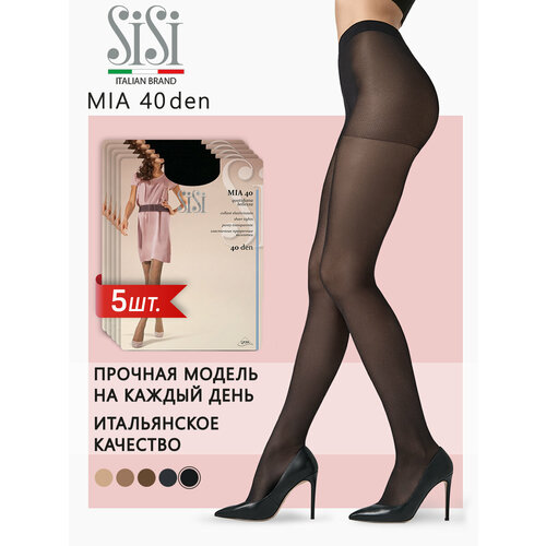 фото Колготки sisi mia 40, 40 den, 5 шт., размер 4, nero
