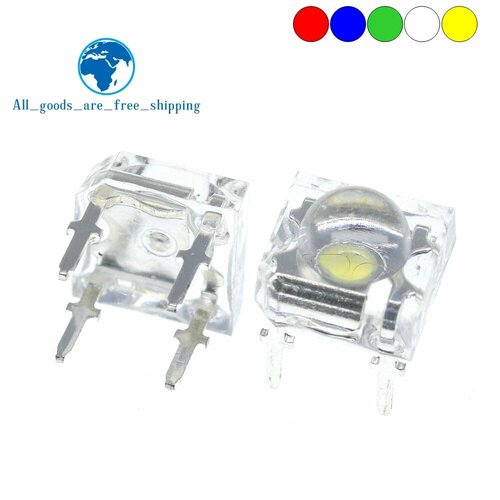 TZT Пиранха 5 мм светодиоды 10 шт, белый, красный, зеленый, янтарный, YELLOW