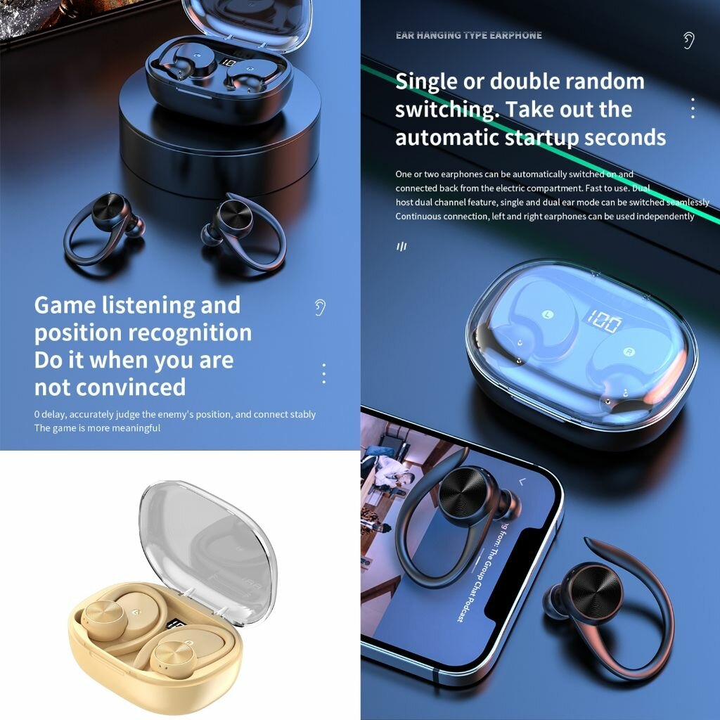 Наушники, Q36 Bluetooth наушники - черные — фото 1