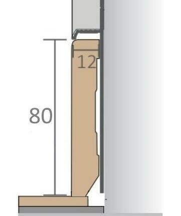 Вставка МДФ для скрытого плинтуса Pro Design 80 мм грунт под покраску 1 шт. 2700х80х12 мм