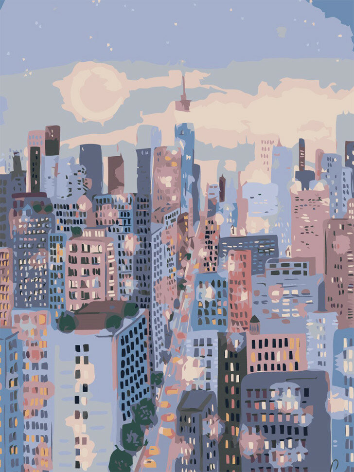 Картина по номерам "Ночь в мегаполисе" — фото 1