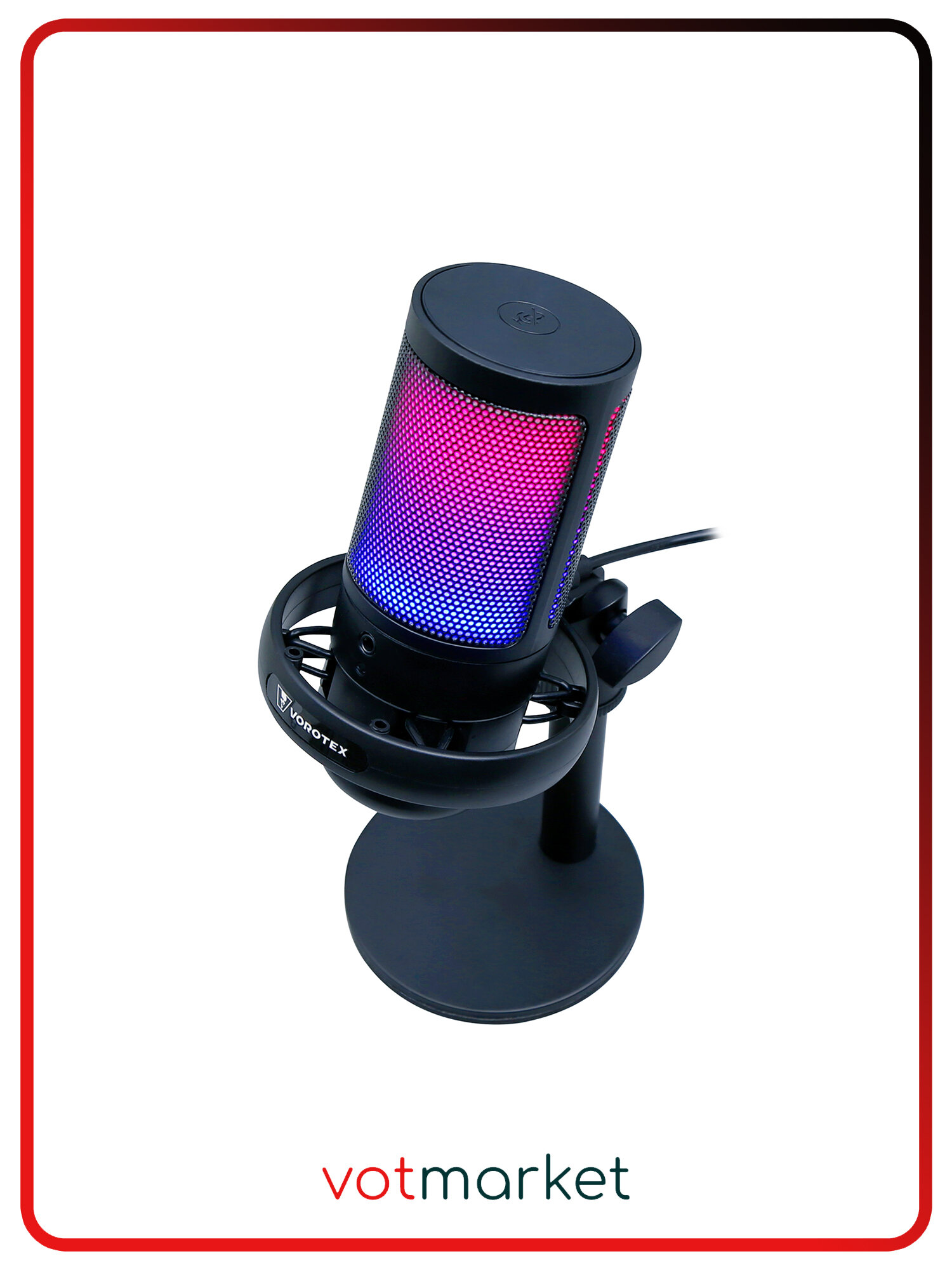 Микрофон для компьютера игровой для стрима VOROTEX A6 черный