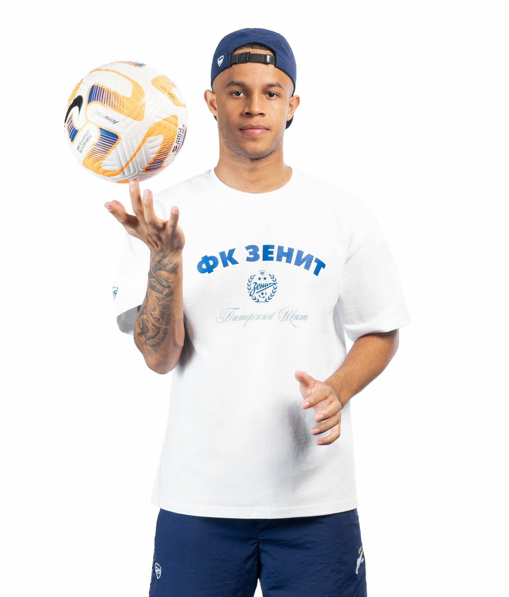 Футболка Зенит Питерский щит, размер XL, белый