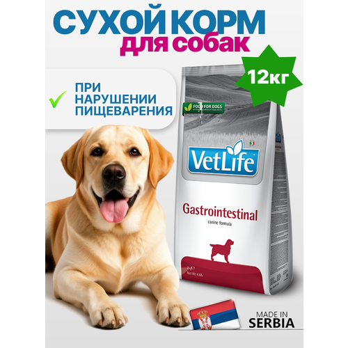 фото Сухой корм для собак farmina vet life gastrointestinal, при заболеваниях желудочно-кишечного тракта (жкт), курица, 12кг