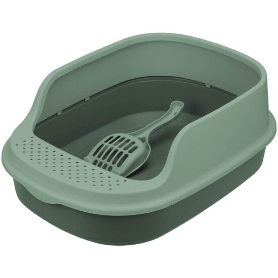 Лоток для кошек Idea ля-мурр 480х355мм с высоким бортом + (совок) М 1834 нефритовый