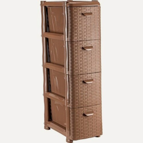 Изображение товара Комод узкий Idea ротанг (4 секции) М 2814 Бежевый ротанг