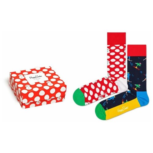 Носки Happy Socks, 2 пары, 2 уп., размер 36-40, мультиколор носки happy socks 2 пары 2 уп размер 36 12 24m мультиколор красный