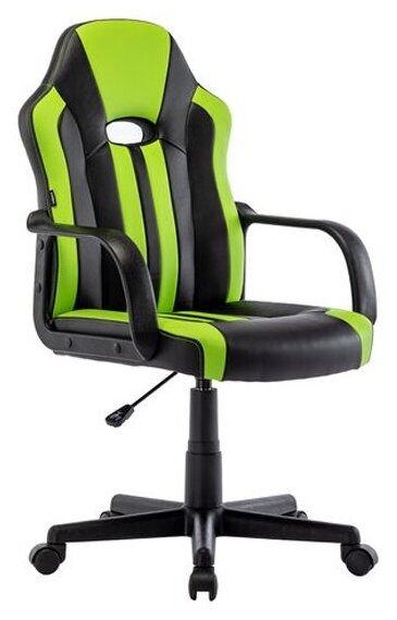 Кресло геймерское Brabix "Stripe GM-202", экокожа, черное/зеленое, 532511