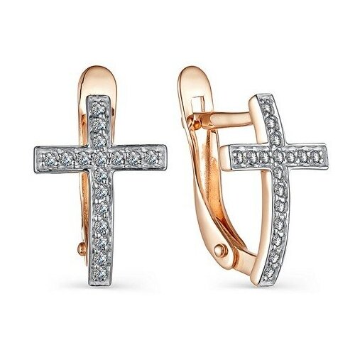 Серьги The Jeweller, красное золото, 585 проба, фианит, , золотистый